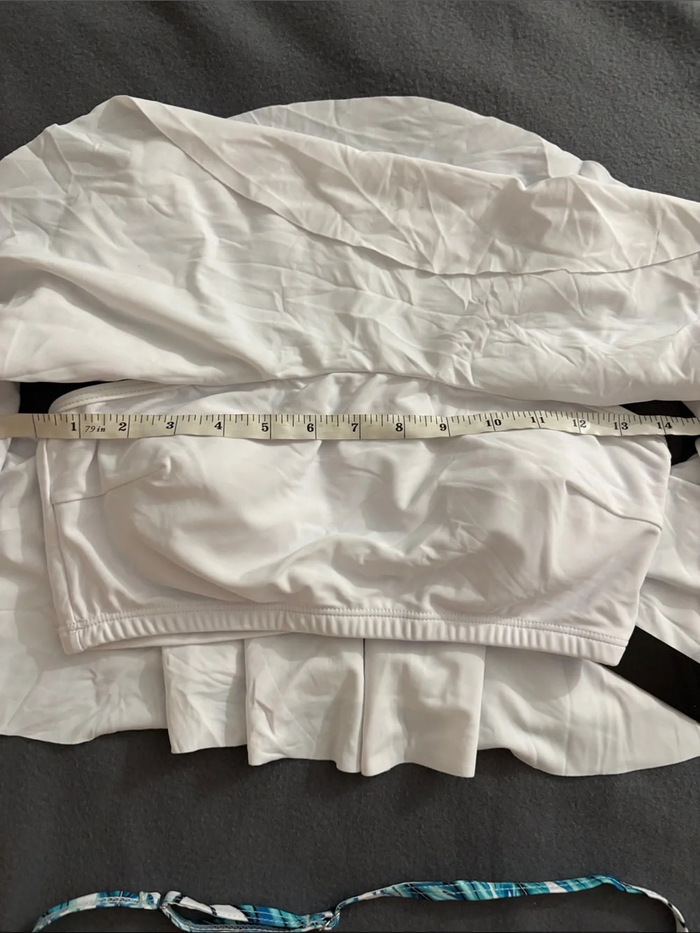 Tempt Me White Ruffle Bikini Blue Palm Leaf Bottoms Women’s M NWT